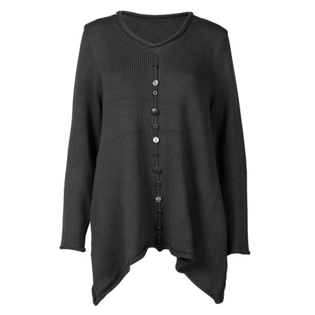 Button Accent Tunic Sweater