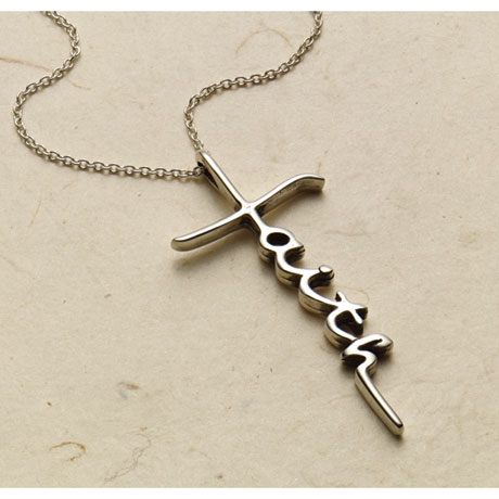 Women's Silver Faith Cross Necklace