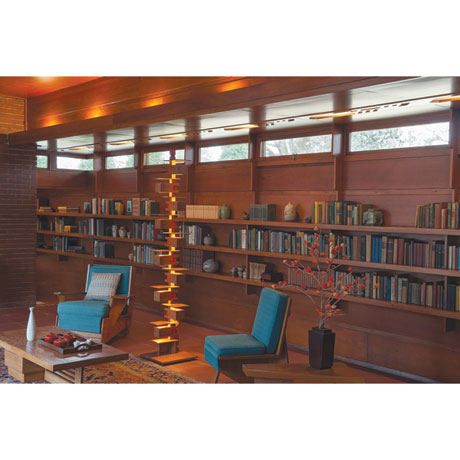 Product image for Frank Lloyd Wright® Taliesin 2 Floor Lamp in Cherry or Walnut
