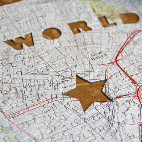 Product image for Personalized World's Greatest Dad Map Puzzle - Centered on any address you choose.