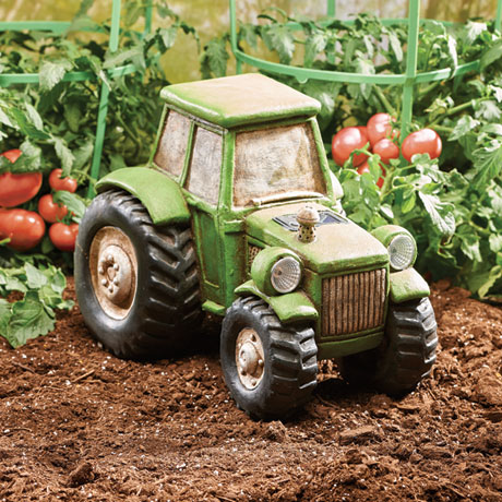 Product image for Tractor Garden Sculpture with Solar-Powered Headlights