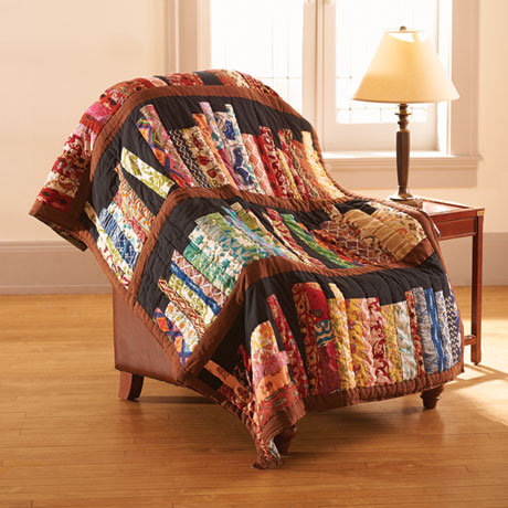 Library Books Quilted Throw Blanket