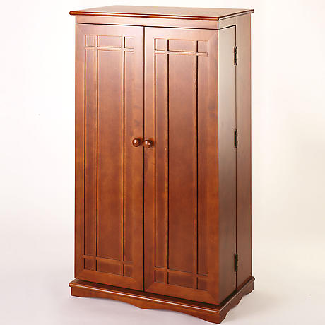 Solid Oak Media Storage Cabinet 6, Dvd Storage Cabinet With Doors