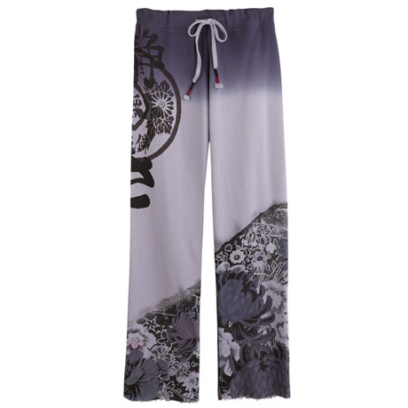 Asian Print Lounge Pants - Lilac Purple