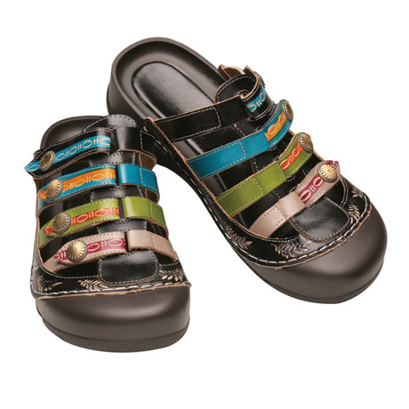 Product image for Strappy Bump-Toe Slip-Ons