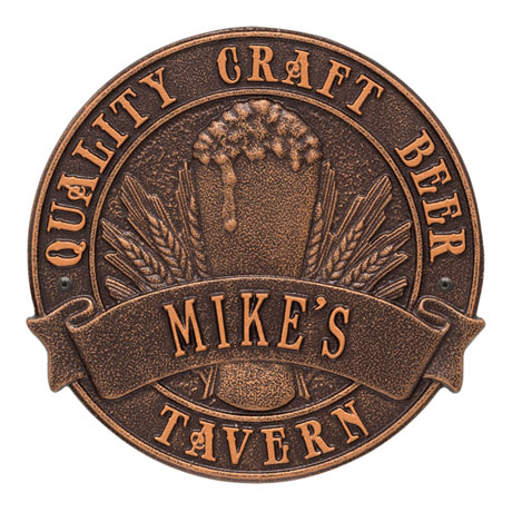 Personalized Quality Craft Beer Tavern Plaque