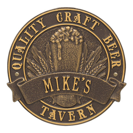 Personalized Quality Craft Beer Tavern Plaque