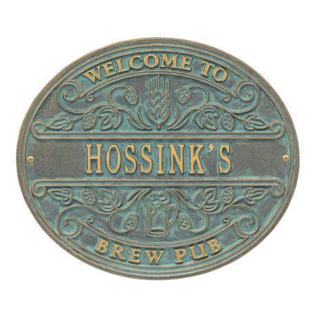 Personalized Brew Pub Welcome Plaque