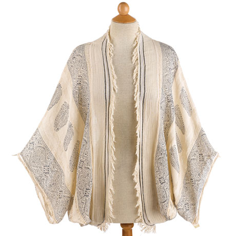 Hand-Printed Cocoon Wrap