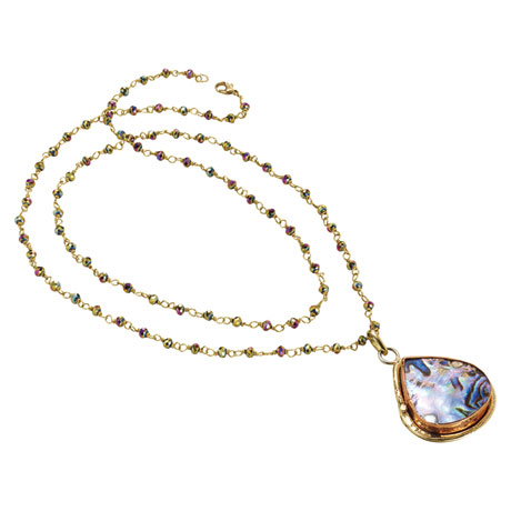 Product image for Abalone Teardrop on a Crystal Chain