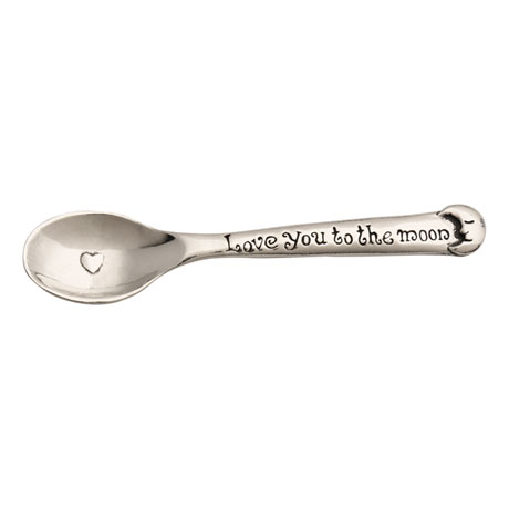 Love You to the Moon Pewter Baby Spoon