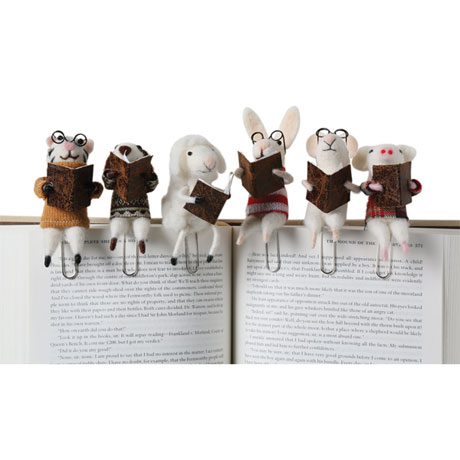 Product image for Felted Wool Animal Clip-On Bookmarks