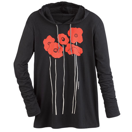 Product image for Marushka Red Poppy Hooded T-Shirt