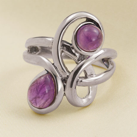 Amethyst Infinity Knot Ring