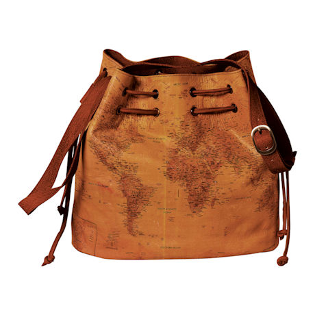 World Map Leather Handbag