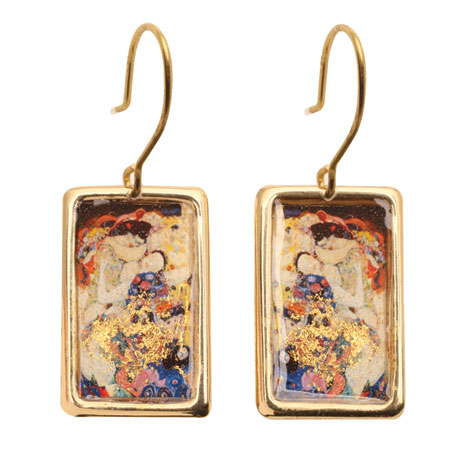 Product image for Gustav Klimt/Vincent Van Gogh Gold-Flecked Earrings