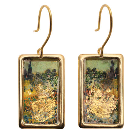 Gustav Klimt/Vincent Van Gogh Gold-Flecked Earrings