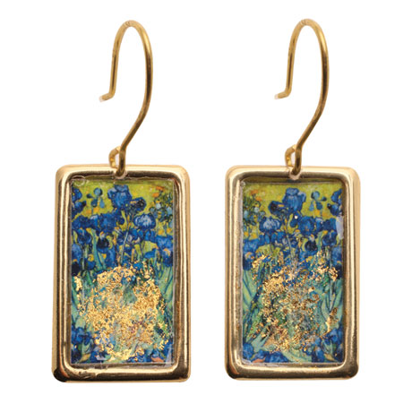 Gustav Klimt/Vincent Van Gogh Gold-Flecked Earrings