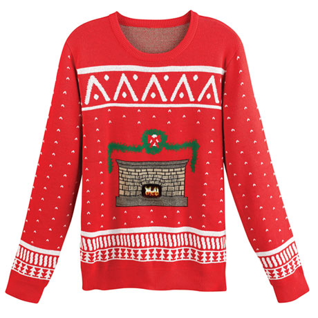 Product image for Crackling Fireplace Christmas Sweater