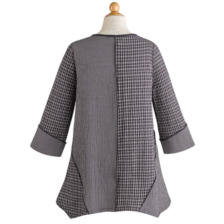 Product image for Black-and-White Tunic with Chopstick Buttons