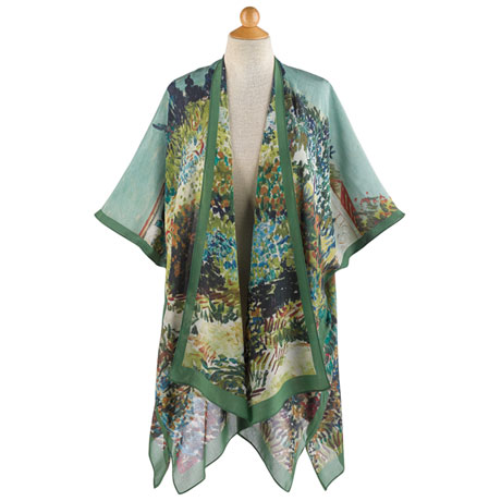 Impressionist Garden Silk Kimono Jacket