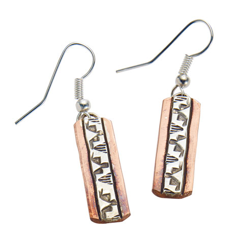 Navajo Copper and Silver Earrings