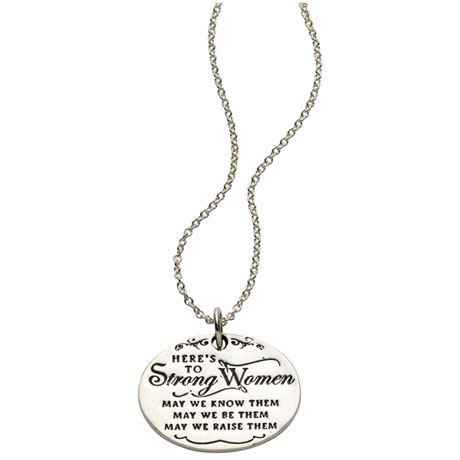Strong Women Sterling Silver Pendant Necklace