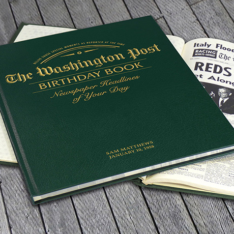 Product image for Personalized Newspaper Birthday Books - Green