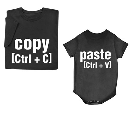 Product image for Copy and Paste Parent and Child Shirts
