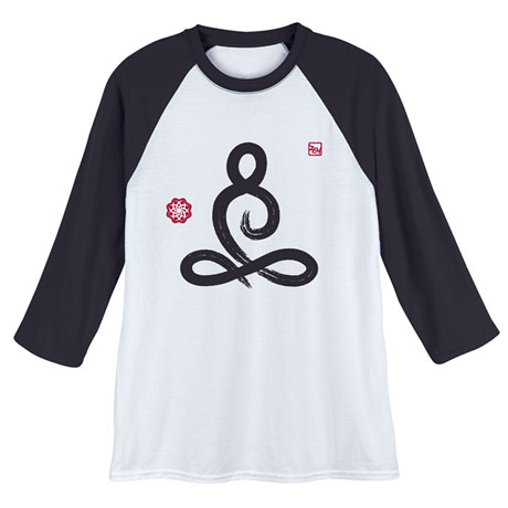 Product image for Yoga Lotus Pose Baseball T-shirt