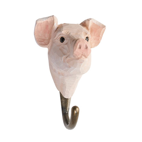 Product image for Hand-Carved Farm Animal Wall Hooks