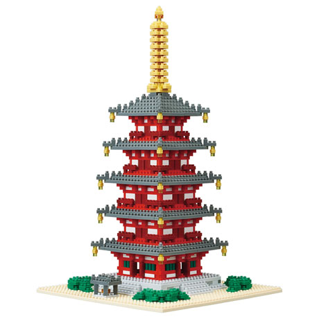 Nanoblock Micro-Sized Building Blocks Pagoda Set