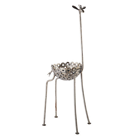 Product image for Recycled Metal Giraffe Planter
