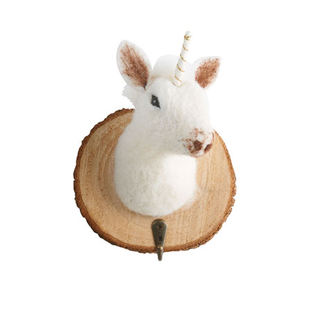 Product image for Felted Animal Head Wall Hooks (set of 4)