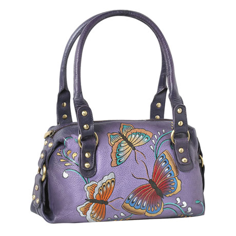 Product image for Hand-Painted Butterfly Handbag