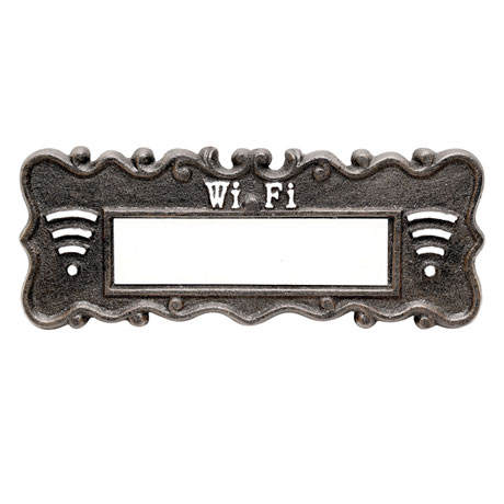 Product image for Cast Iron Wi-Fi Password Plaque