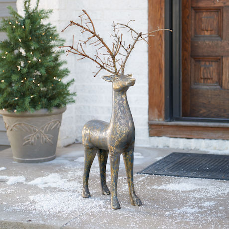 Product image for Rustic Deer Sculpture 