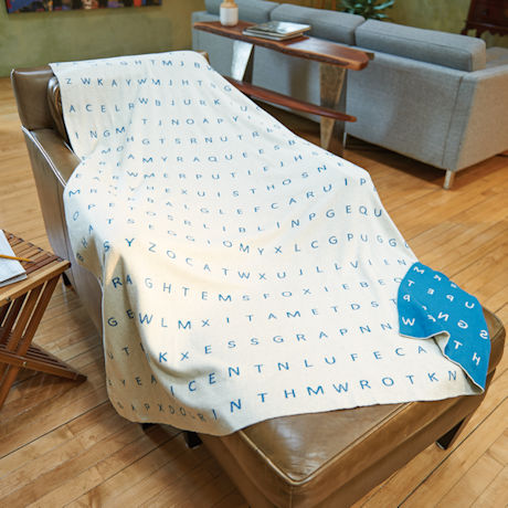 Word Search Knitted Throw