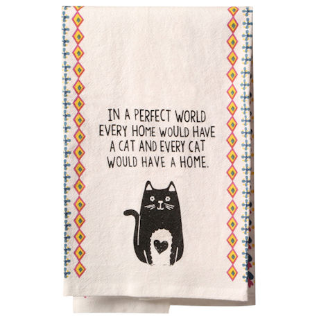In a Perfect World Cat and Dog Dish Towels