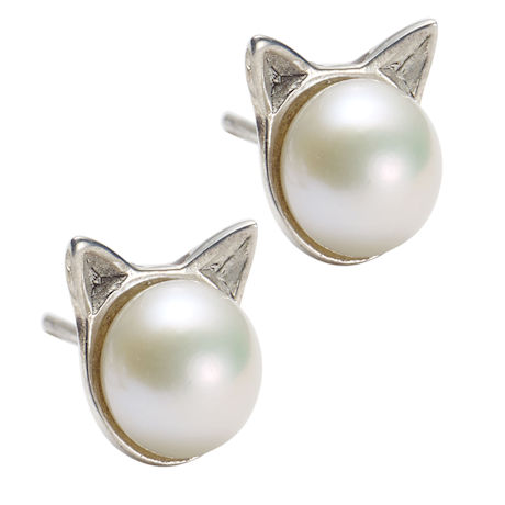 Pearl Cat Earrings