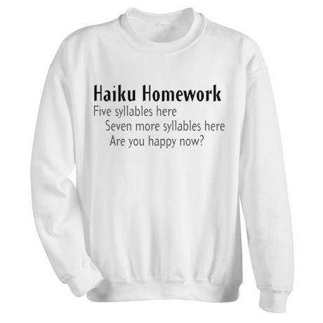 Haiku Homework Shirts
