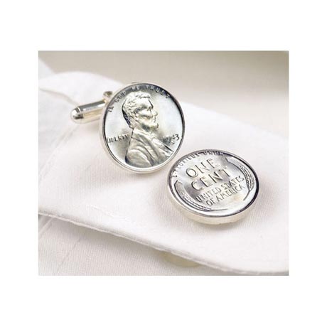 Product image for 1943 Lincoln Steel Penny Cuff Links