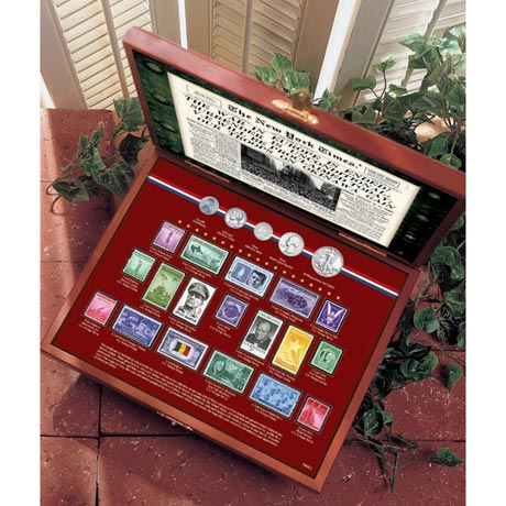 New York Times World War Ii Coin And Stamp Collection Boxed Set