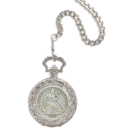 Product image for Seated Liberty Silver Half Dollar Pocket Watch