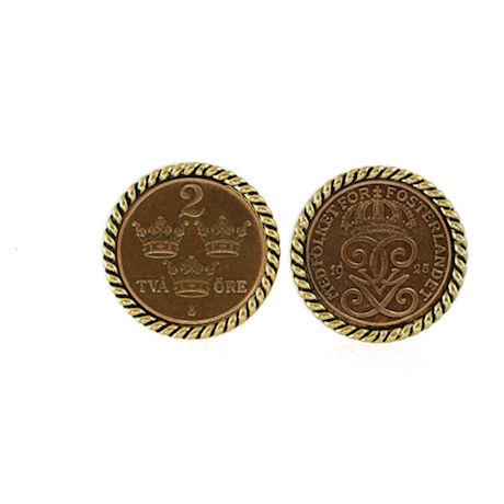 Swedish Coin Ore Crown Cufflinks