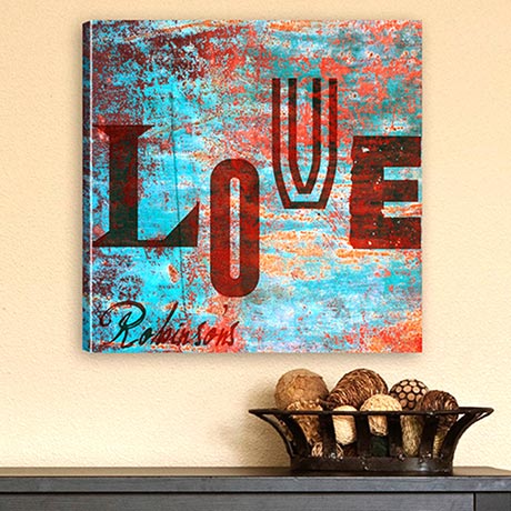 Product image for Watercolor Love Canvas Print - Graffiti Style Love