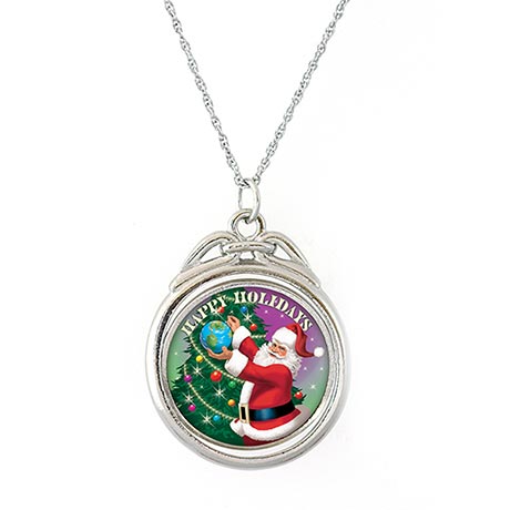 Product image for Happy Holidays Colorized JFK Half Dollar Spinner Pendant
