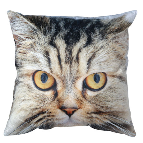 Product image for Glowing Eyes Tabby Cat Pillow 
