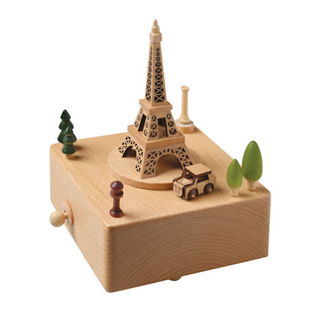 Car Circling Eiffel Tower Music Box
