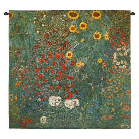 Klimt Farm Garden with Sunflowers Tapestry - 30" Square